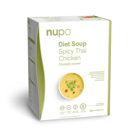 Inlocuitor total de dieta pentru controlul greutatii Diet Soup Spicy Thai Chicken, 12 plicuri x 32 g, Nupo