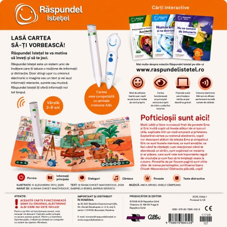 Carte interactiva, Ema si Eric cresc si se istetesc, 3 ani+, Raspundel Istetel 780926