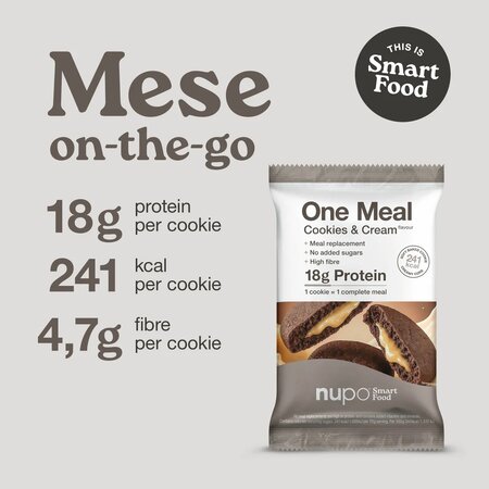 Inlocuitor de masa pentru controlul greutatii, Fursec moale copt, Cookies & Cream, 70 g, Nupo 780664