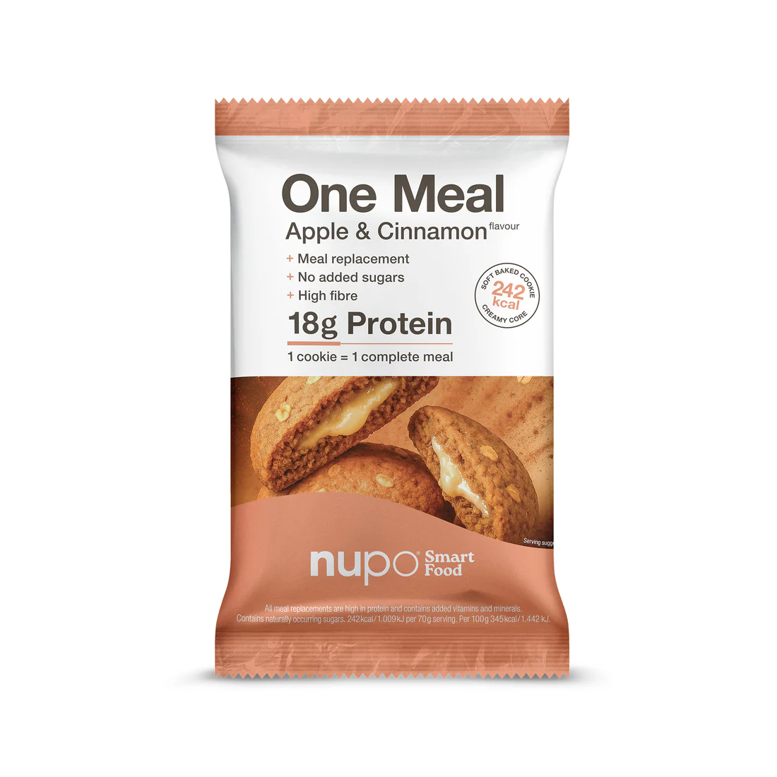 Inlocuitor de masa pentru controlul greutatii, Apple & Cinnamon, 70 g, Nupo