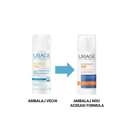 Fluid cu protectie solara SPF50+ Bariesun, 50 ml, Uriage 780686