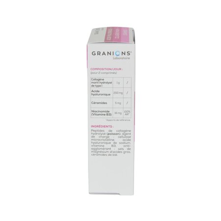 Complex de hidratare cu Colagen, Acid Hialuronic, Ceramide şi Niacinamide, 60 comprimate, Granions 780776