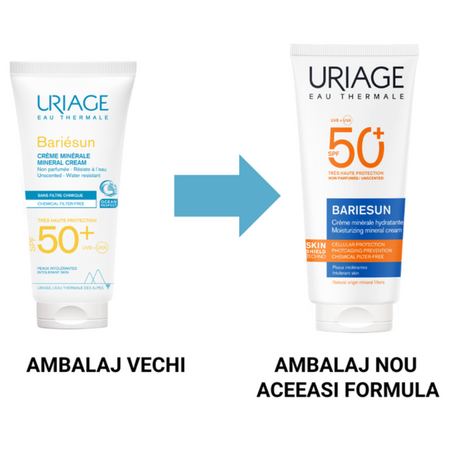 Crema minerala cu SPF 50+ Bariesun, 100 ml, Uriage 780783