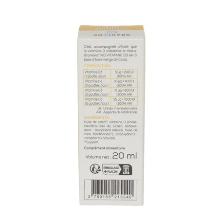 Picaturi cu Vitamina D3 pentru copii, 20 ml, Granions 780905