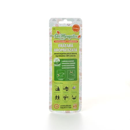 Bratara textila aromatizata marime reglabila, 1 bucata, Los Mosquitos 507803