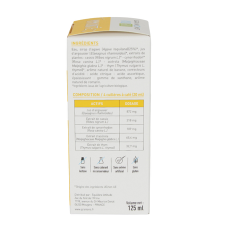Sirop Bio de imunitate pentru copii, Banana, 125 ml, Granions 780969