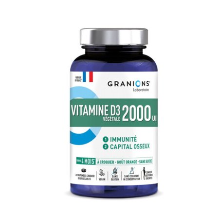 Vitamina D3, Portocale, 30 comprimate masticabile, Granions
