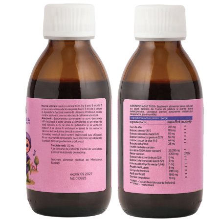 Sirop pentru copii Adio Tuse Aroninos, + 3 ani, 120 ml, Aronia Charlottenburg 781119