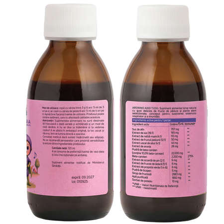 Sirop pentru copii Adio Tuse Aroninos, + 3 ani, 120 ml, Aronia Charlottenburg 781119