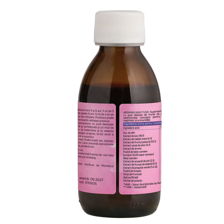 Sirop pentru copii Adio Tuse Aroninos, + 3 ani, 120 ml, Aronia Charlottenburg 781118