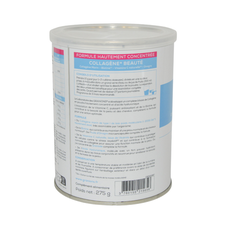 Pudra cu colagen marin si biotina pentru par si piele Collagene + Beaute, Rodie, 275 g, Granions 781132