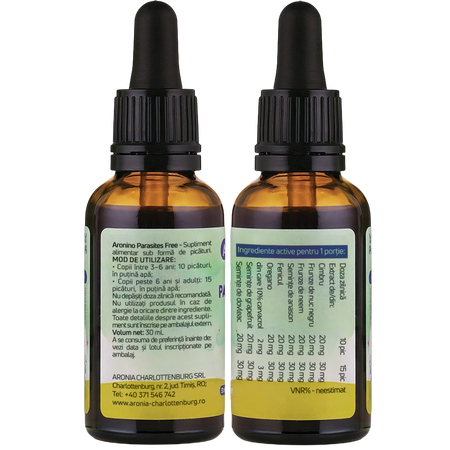 Picaturi pentru copii Parasites Free Aronino, + 3 ani, 30 ml, Aronia Charlottenburg 781136
