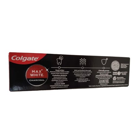 Pasta de dinti Max White Charcoal, 75 ml, Colgate 781278