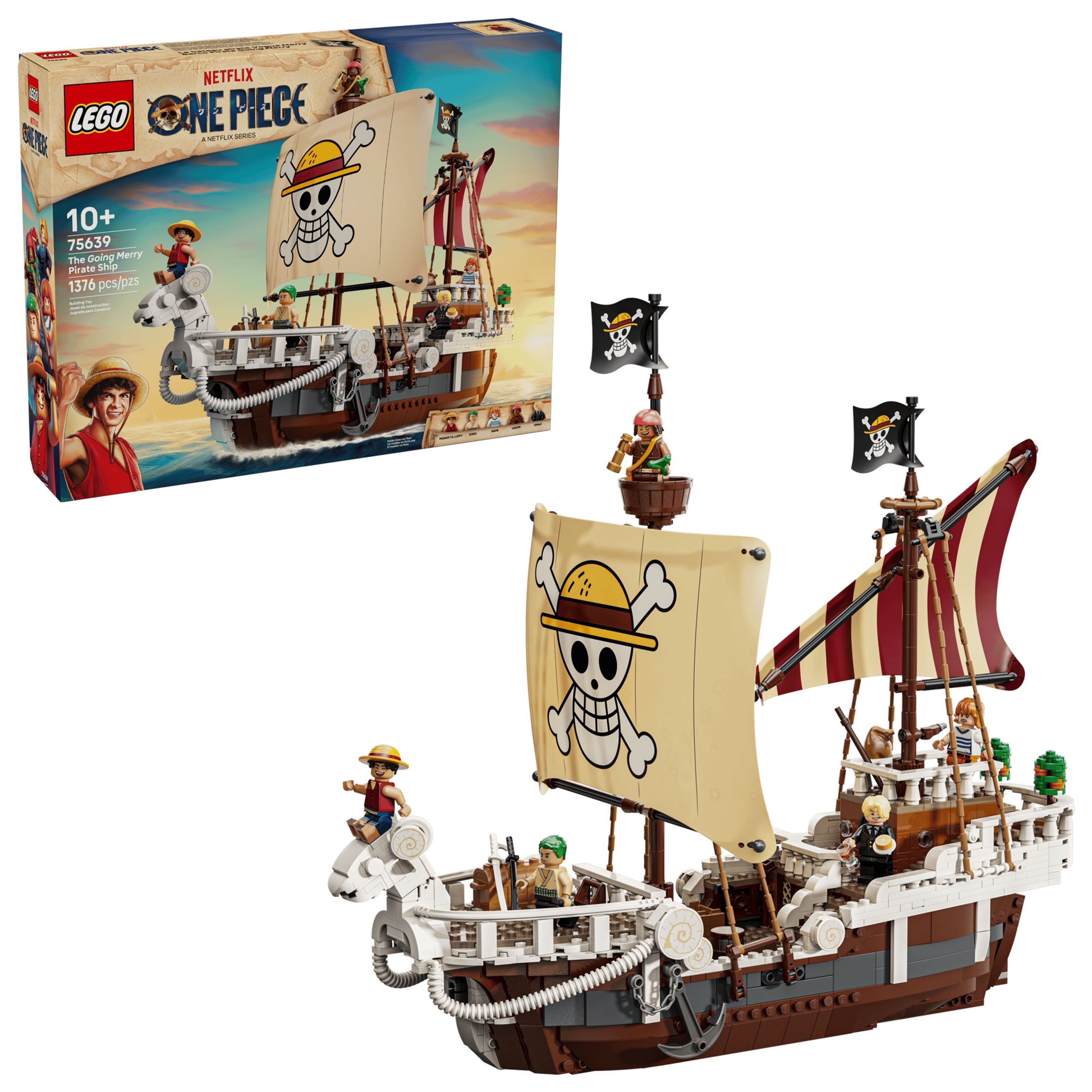 Corabia de pirati Fasneata Merry, 10 ani+, 75639, 1376 piese, Lego One Piece