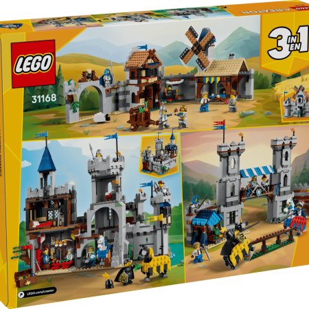 Castel medieval cu cai si cavaleri, 9 ani+, 31168, 1371 piese, Lego Creator 3in1 781803