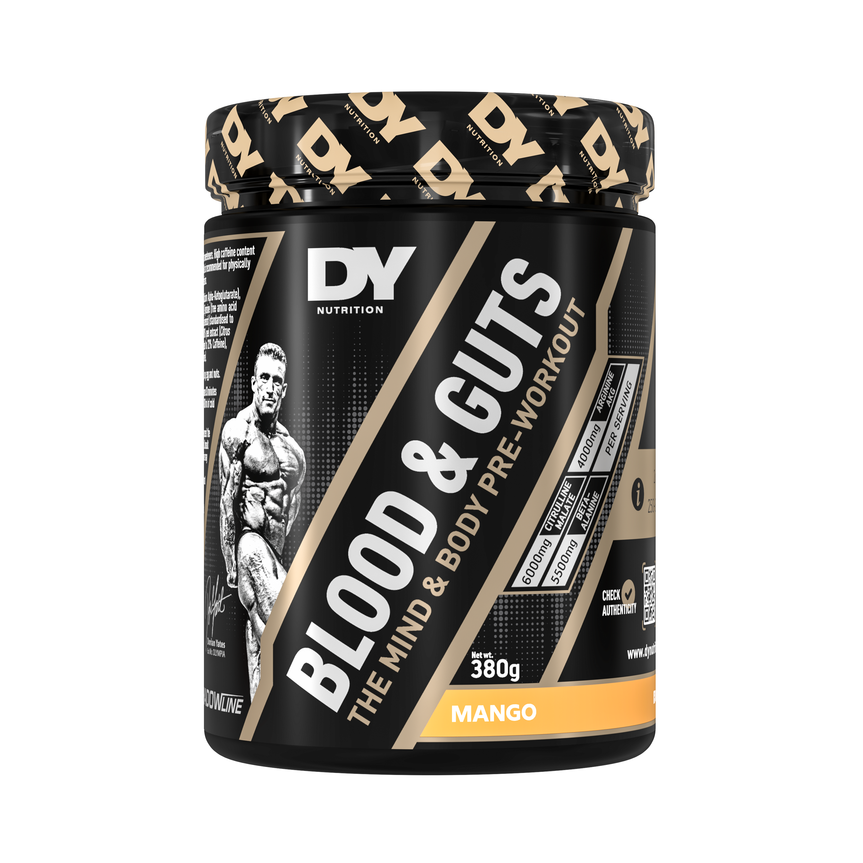 Blood & Guts PreWorkout, Mango, 380 g, DY Nutrition