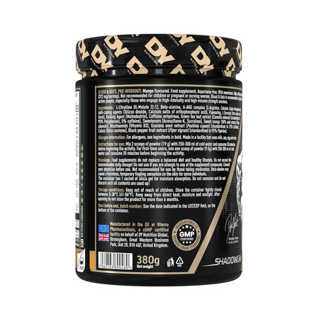 Blood & Guts PreWorkout, Mango, 380 g, DY Nutrition 781924