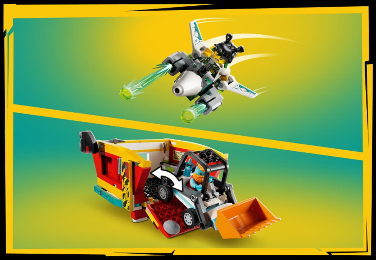 LEGO Monkie Kid avion excavator si camion