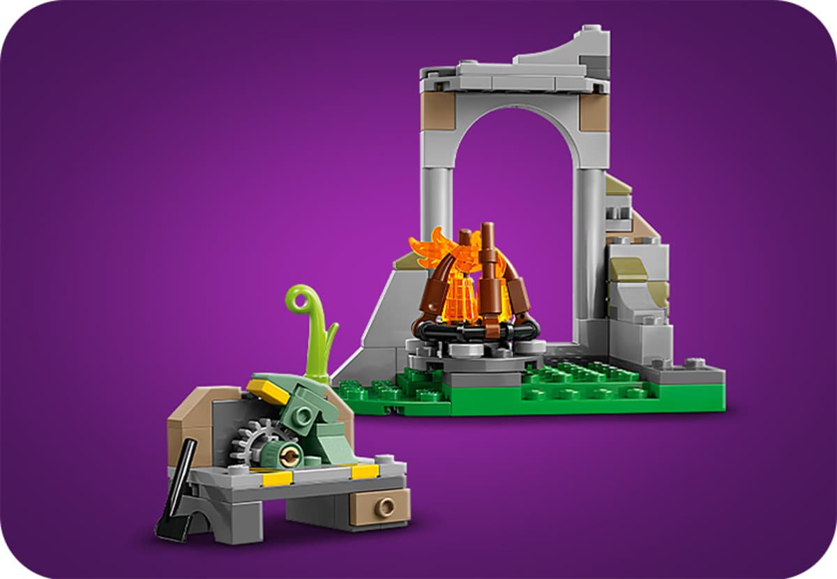 LEGO Fortnite ruine si foc de tabara