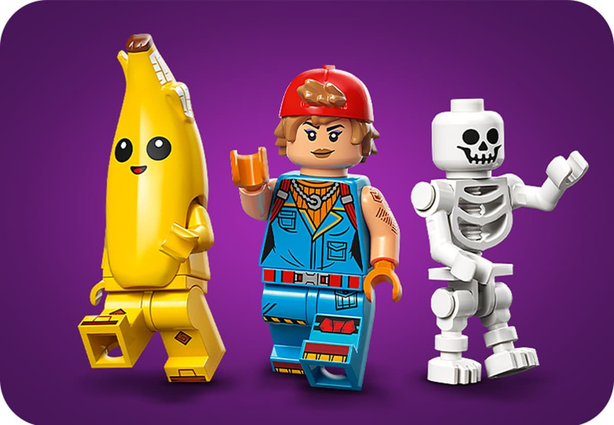 LEGO Fortnite minifigurine Peely Sparkplug schelet