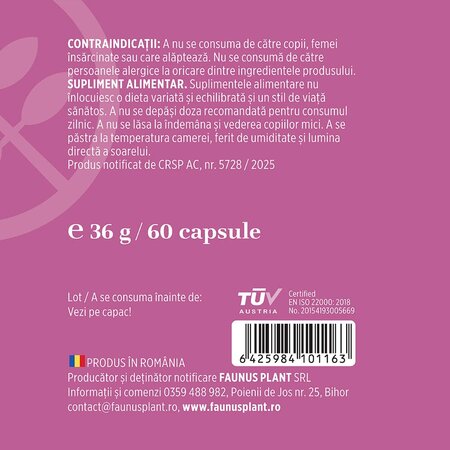 Veinosan, 60 capsule, Faunus Plant 782119