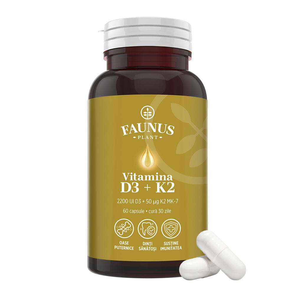 Vitamina D3 + K2, 60 capsule moi, Faunus Plant