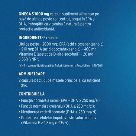 Omega 3, 1000 mg, 60 capsule moi, Faunus Plant 782152