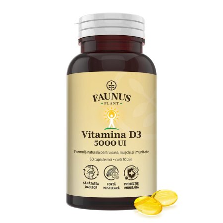 Vitamina D3, 5000 UI, 30 capsule moi, Faunus Plant