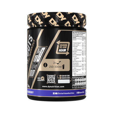 Blood & Guts PreWorkout, Blueberry, 380 g, DY Nutrition 782164