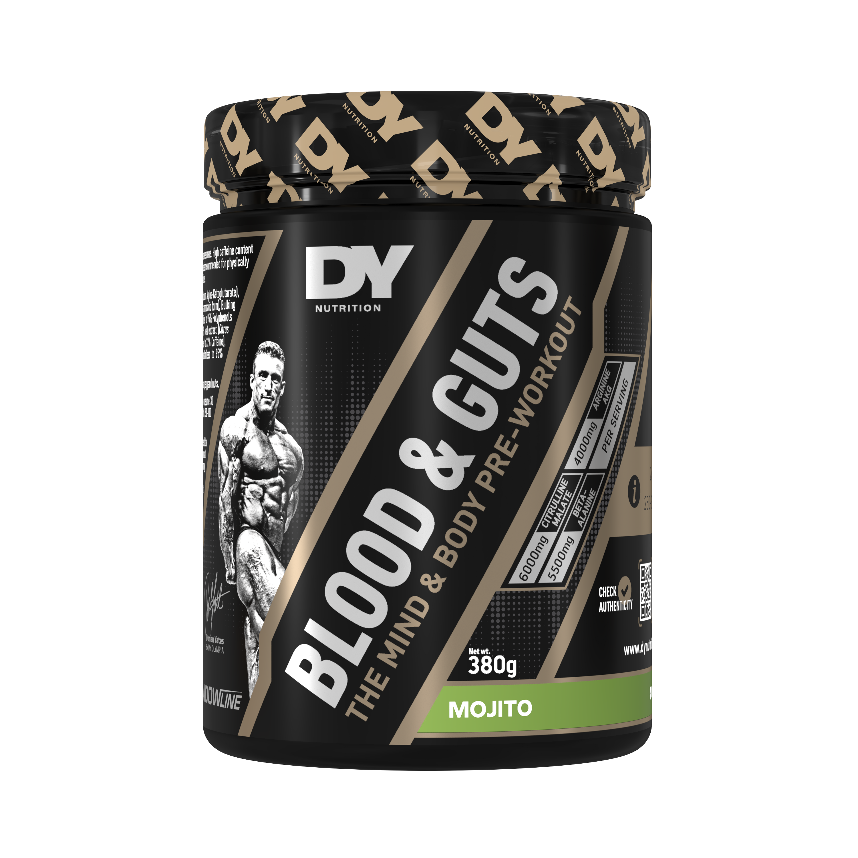 Blood & Guts PreWorkout, Mojito, 380 g, DY Nutrition