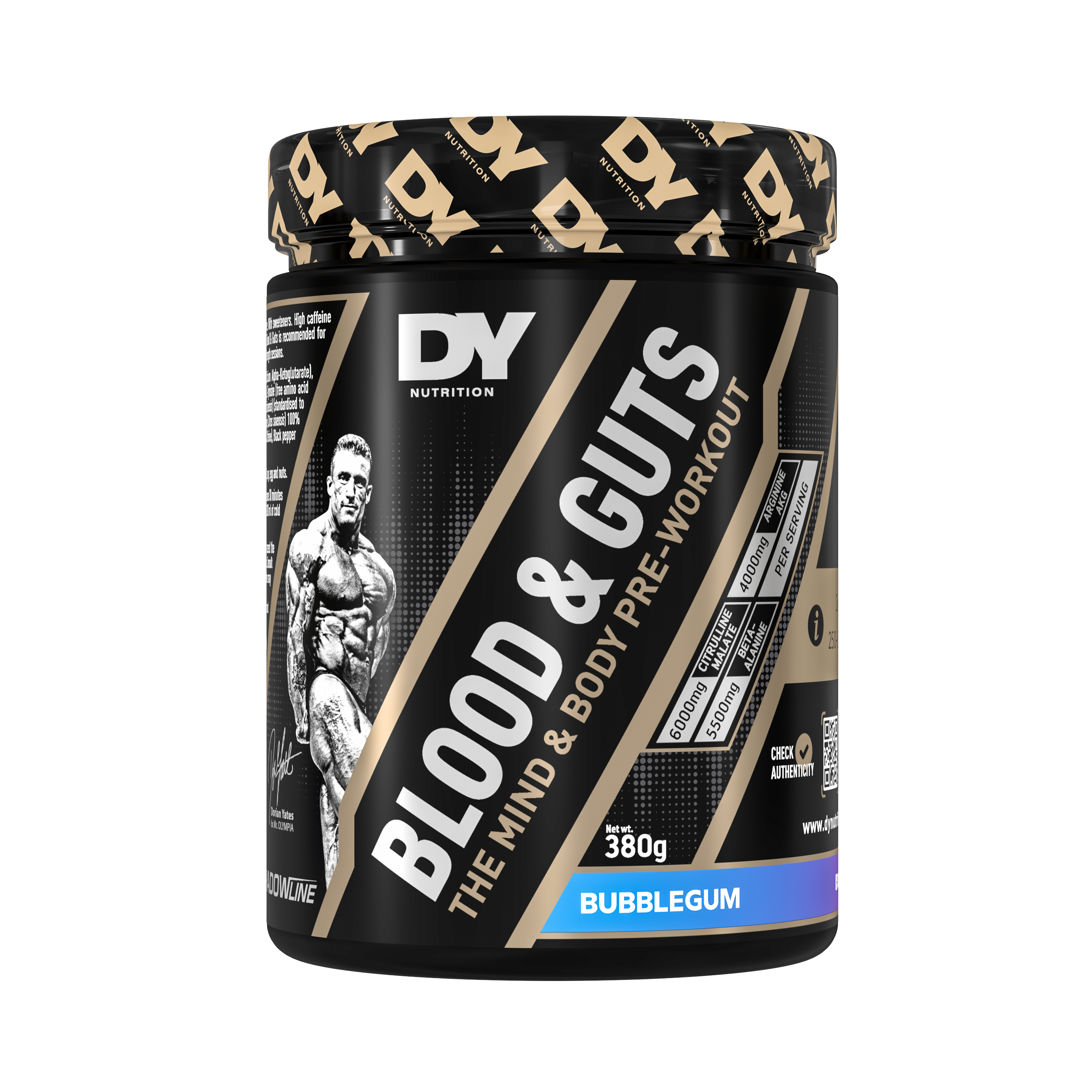 Blood & Guts PreWorkout, Bubble Gum, 380 g, DY Nutrition