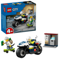 Urmarire cu motocicleta de politie, 4 ani+, 60455, 65 piese, Lego City