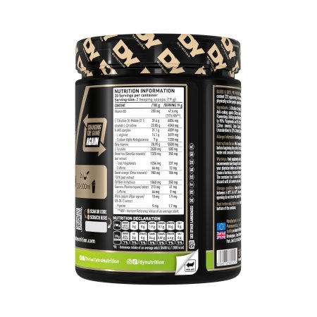 Blood & Guts PreWorkout, Pear Kiwi, 380 g, DY Nutrition 782257