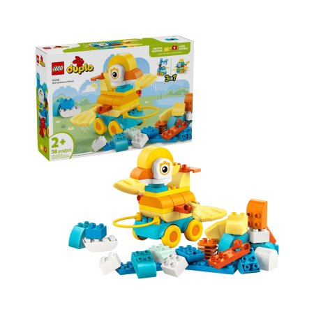 Animale pe roti 3 in 1, 2 ani+, 10448, 58 piese, Lego Duplo