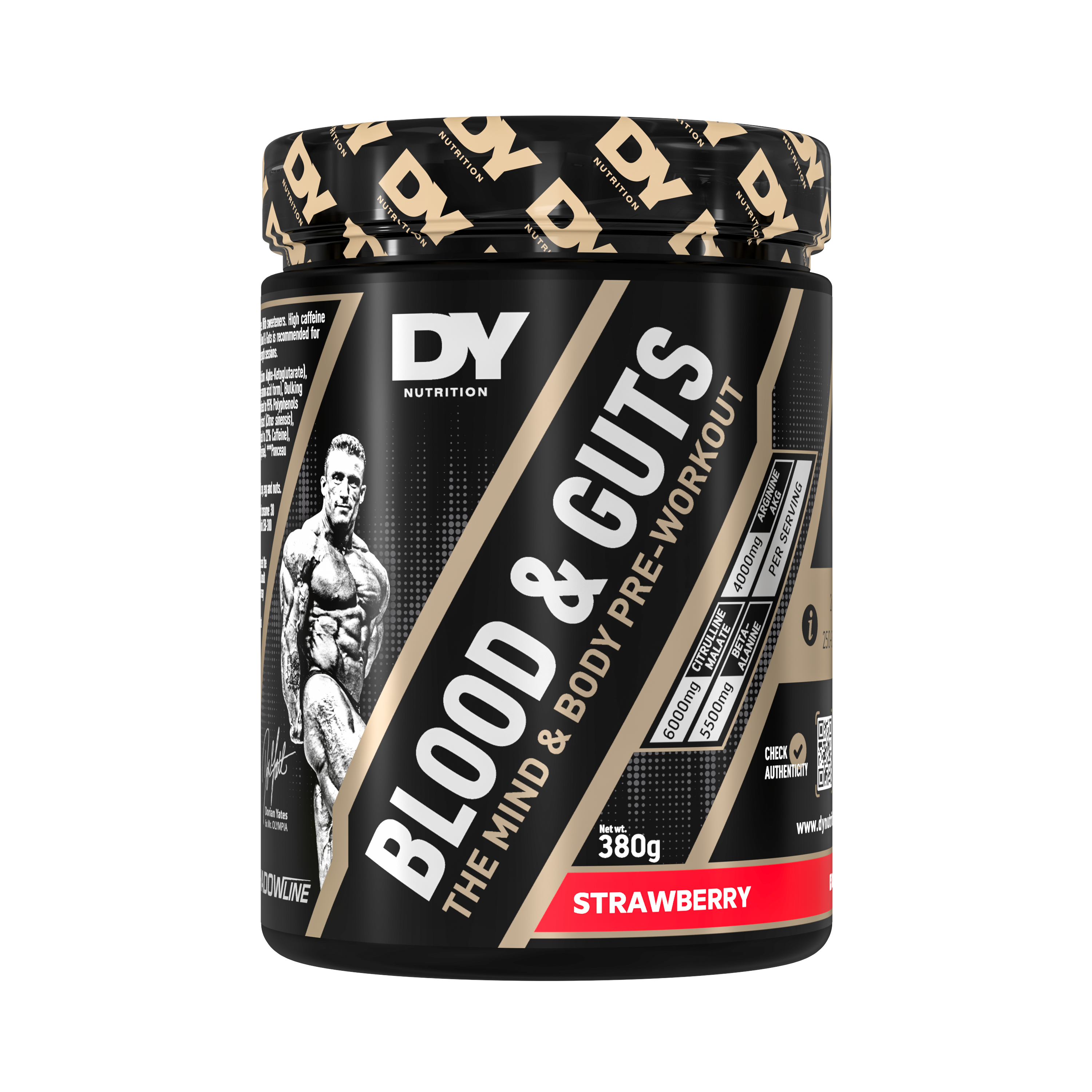 Blood & Guts PreWorkout, Strawberry, 380 g, DY Nutrition