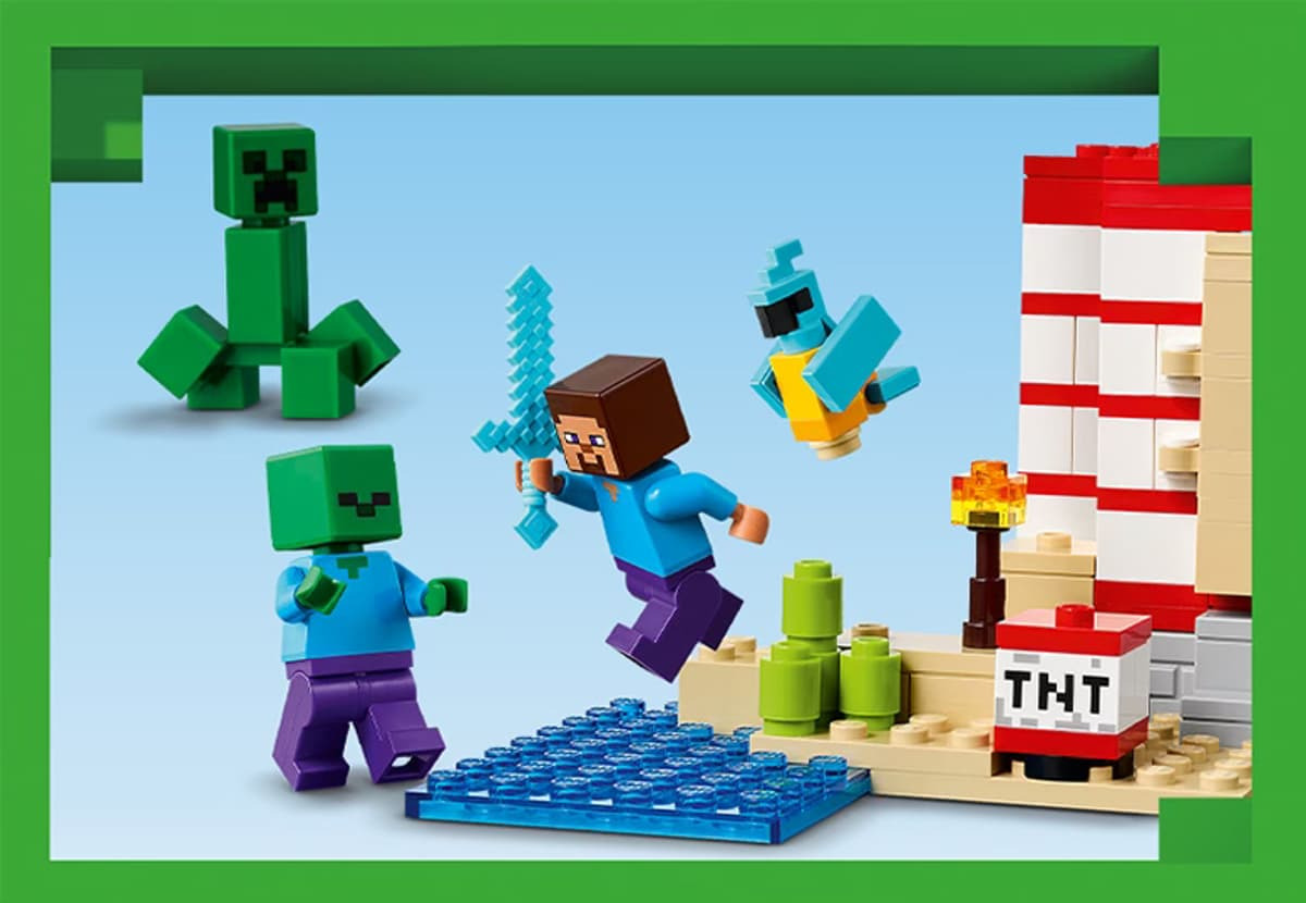LEGO Minecraft Steve Creeper zombi Casa TNT