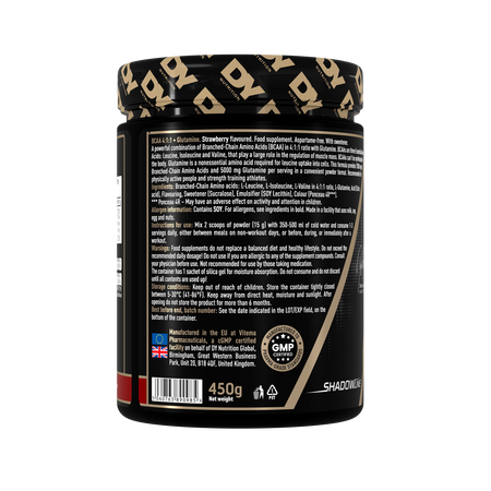 HIT BCAA 4:1:1 + Glutamina, Strawberry, 450 g, DY Nutrition 782501