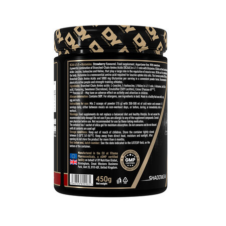 HIT BCAA 4:1:1 + Glutamina, Strawberry, 450 g, DY Nutrition 782509