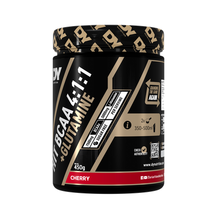 HIT BCAA 4:1:1 + Glutamina, Cherry, 450 g, DY Nutrition 782534