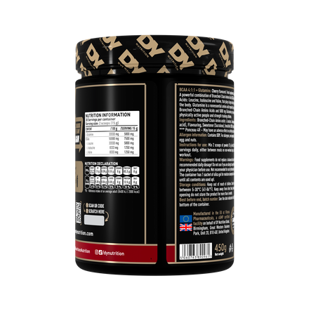 HIT BCAA 4:1:1 + Glutamina, Cherry, 450 g, DY Nutrition 782538