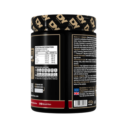 HIT BCAA 4:1:1 + Glutamina, Cherry, 450 g, DY Nutrition 782533