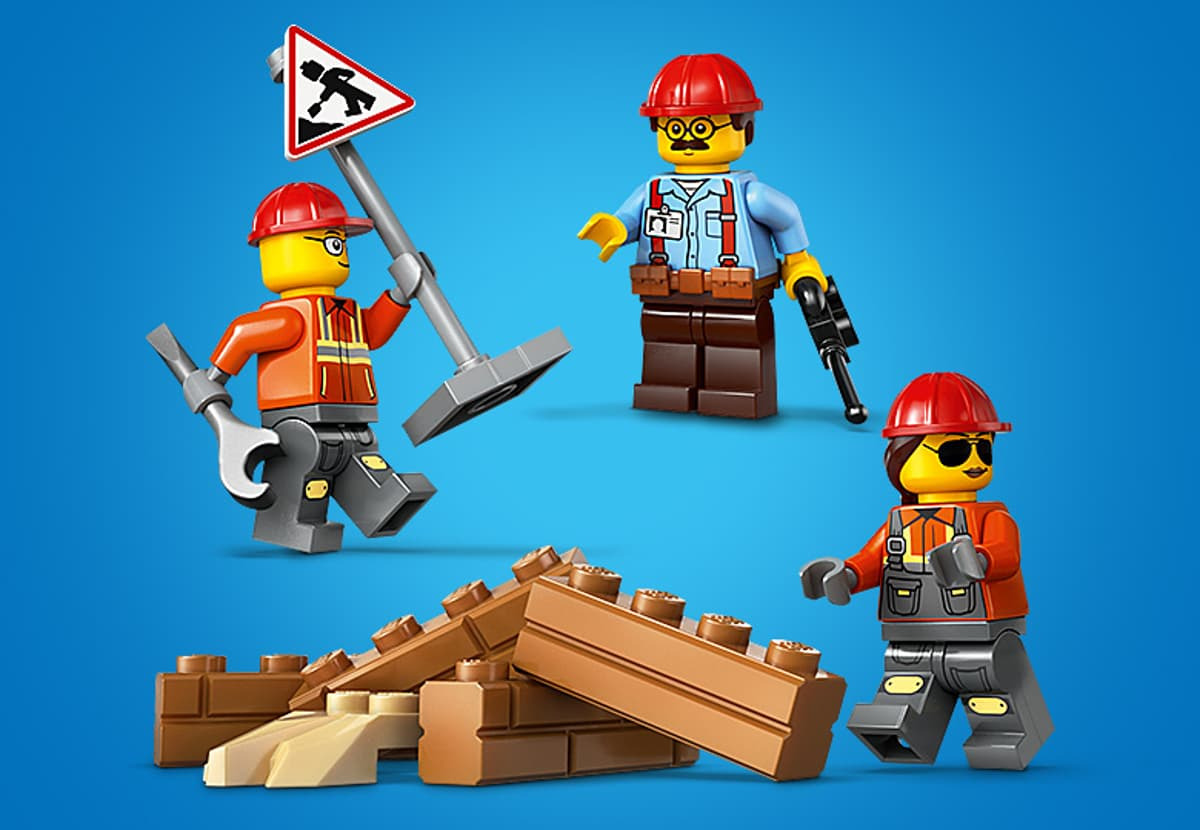 LEGO City muncitori buldozer galben
