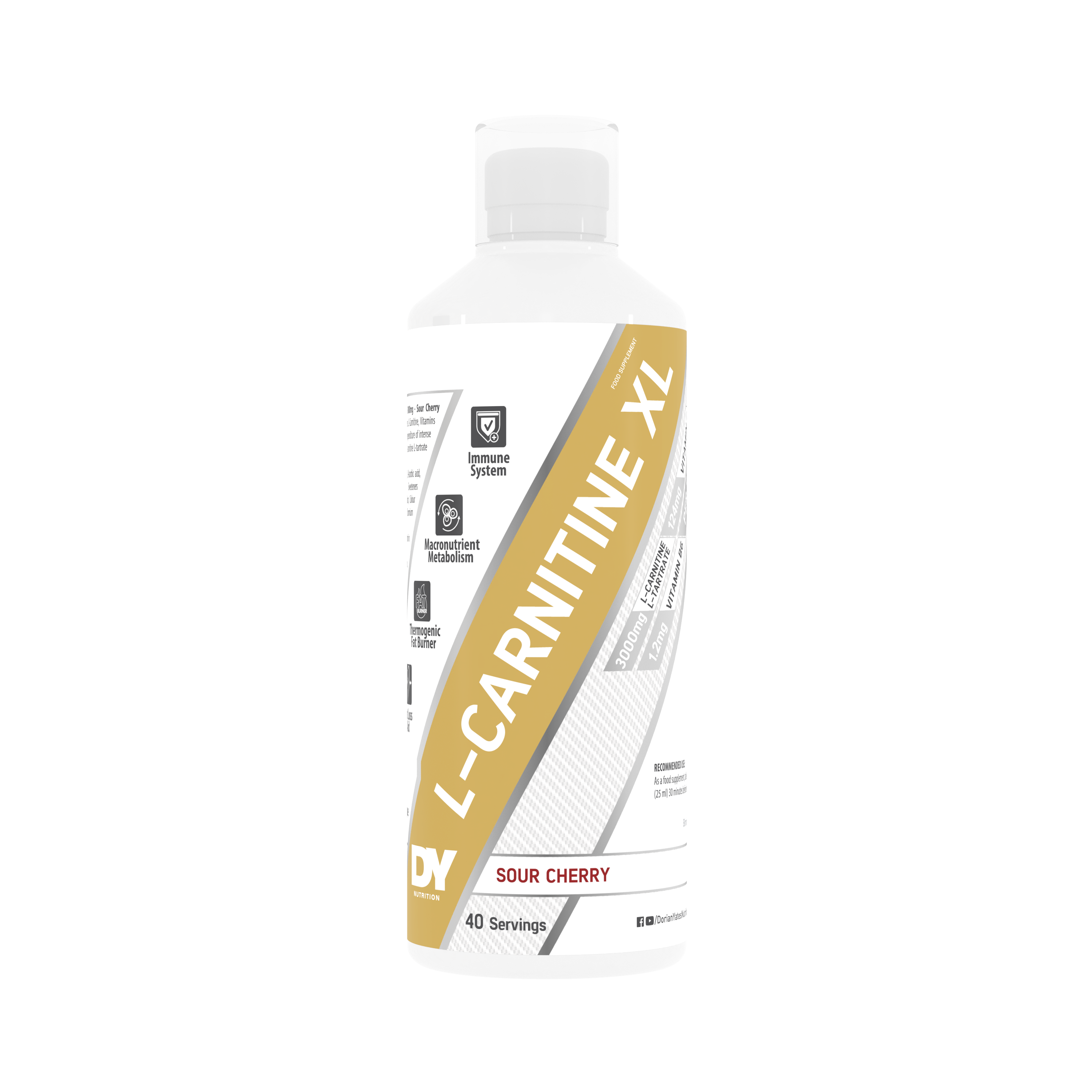 L-Carnitina XL, Cherry, 1000 ml, DY Nutrition