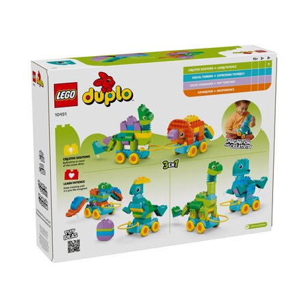 Dinozauri pe roti 3 in 1, 3 ani+, 10451, 108 piese, Lego Duplo 782832