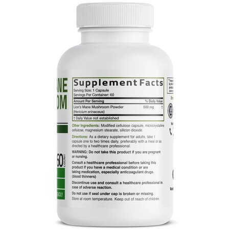 Ciuperca Coama Leului, 500 mg, 60 capsule, Bronson 782970