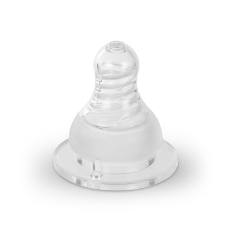 Tetina din silicon cu gat stramt si debit rapid, 6 luni+, 2 bucati, Baboo 783009