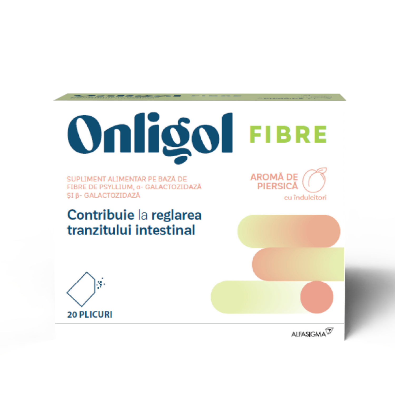 Onligol Fibre, Piersica, 20 plicuri, Alfasigma