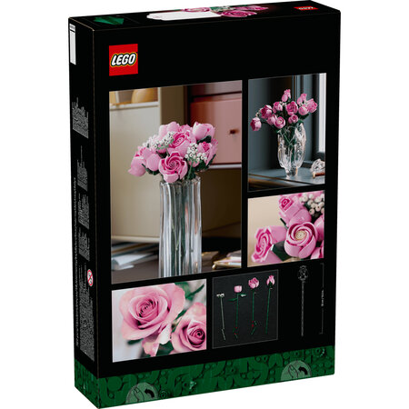 Buchet de trandafiri roz Botanicals, +18 ani, 10374, 789 piese, Lego 783129