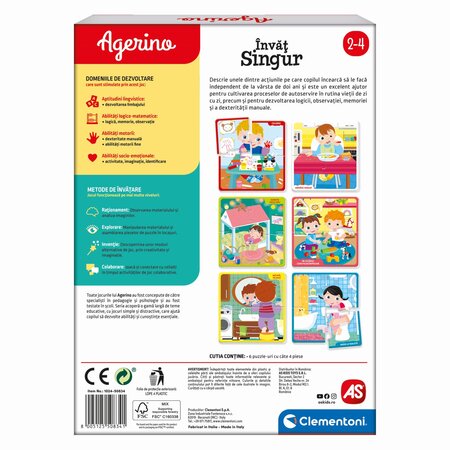 Joc educativ Invat Singur Agerino, 2-4 ani, Clementoni 783138