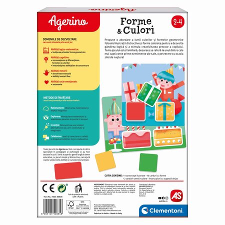 Joc educational interactiv Forme si Culori Agerino, 2-4 ani, Clementoni 783148